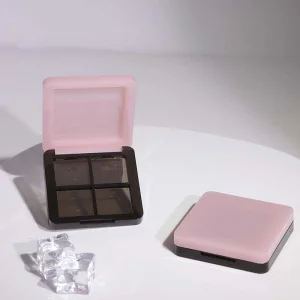 Wholesale Custom Square Empty 4-Grid Black Plastic Luxury Eye Shadow Box for Skincare Cosmetic Packaging