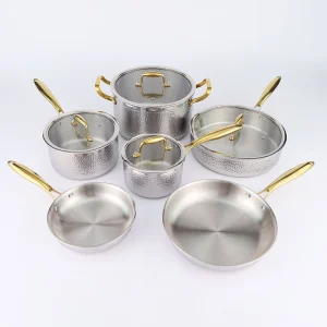 Premium Induction Compatible High Grade Stainless Steel Pots and Pans Complete Cookware Sets for Home Kitchen Daily Cooking