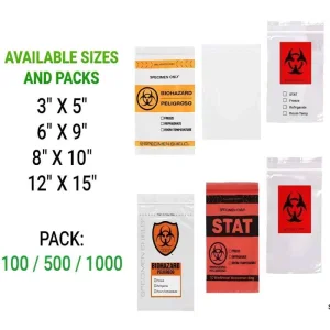 Customized 3 Layers 4 Layers PE Laborary Biohazard Medical Sample Dental Kangaroo Transport Collection 95kpa Zipper Specimen Plastic Bag