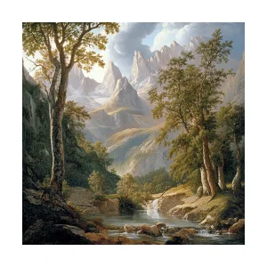 Mountain Path 40X40CM/15.74inch Cross Stitch Kit Diy 11CT/14CT Embroidery DIY Embroidery and Creativity Hanging