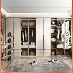 High End Clothing Cabinet Wardrobe Wardrobe System Furniture Design Customized Luxury Bedroom Large Wooden Wardrobe