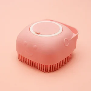 Cepillo de masaje de silicona para baño de mascotas