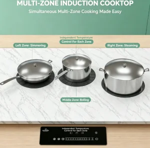 High-Efficiency 3-Burner Invisible Induction Cooker