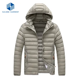Custom Logo Men' S Nylon Lightweight Water Resistant Winter Padded Coat Puffer Quilted Jacket