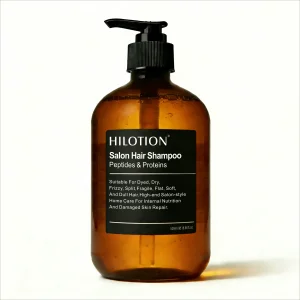 Hilotion Salon Peptide Clarifying Hair Shampoo Gentle Exfoliating Scalp Shampoo Supports Natural Hair Growth by Removing Scalp