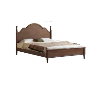 Estructura de cama de madera maciza vintage elegante para dormitorios con estilo