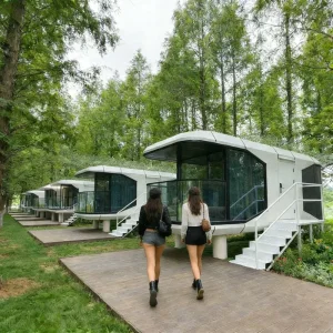 Outdoor Modular Mobile Glamping Space Capsule Resort Hotel Tiny House for Commercial Accommodation Projects