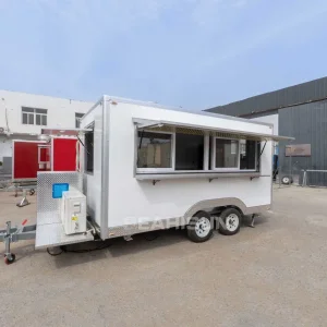 Customized Hot Dog Hamburger Pizza Fast Food Truck Food Trailer Juice Bar Car Hot Dog Cart with Grill Mobile Pizza Fast Food Cart with Full Kitchen for Sale