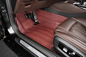 Accesorios de Coche para Mujeres Alfombrilla de Coche de PU de Cuero/PVC Antideslizante Hecha a Mano y Ecológica 5D/6D/7D