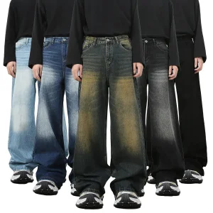 Calças Jeans Baggy Leves para Homens