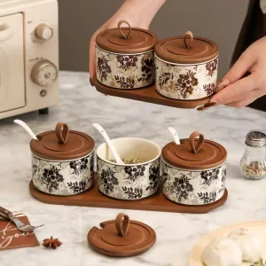 Storage Spice Luxury Kitchen Tools Porcelain Nordic Household Seasoning Sugar