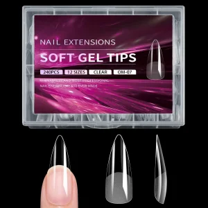 Neissry Apres Gel Nails Tips Btartbox Xcoat French Almond for Acrylic False Tip Color Chart Square No C Curve Liner Brushes Kolinsky