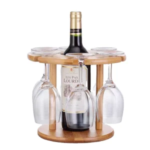 Rotating Bamboo Wine Rack