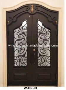 Arched Wrought Iron Security Steel Glass Entry Metal Outside Front Villa Hotel Door