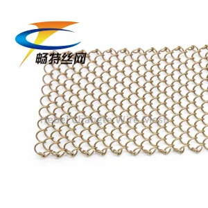 Stainless Steel Gold Color Brass Decorative Woven Wire Mesh