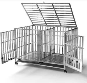Stainless Steel Dog Kennel Foldable Portable Cage