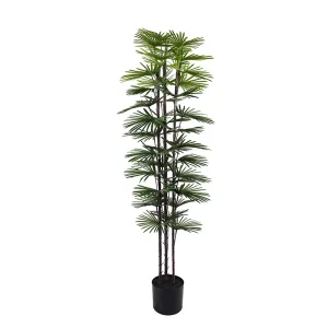 China Bionic decorative plants H150cm 3 Stems 37 Leaves Plastic Fan Palm Potted home decorative accessories Factories, Factory