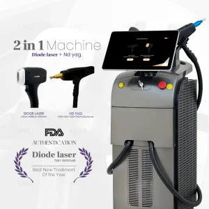 OEM/ODM 2400W ND YAG+Diode Laser Two Handles Titanium Q Switch ND YAG Laser Hair Removal Tattoo Removal Machine Available