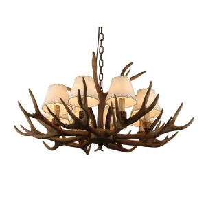 American Vintage Antler Chandelier Lamp