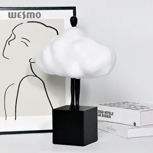Minimalist Decorative Objects Black and White Elegant Resin Cloud Polyresin Figure Sculpture Tabletop Ornaments for Living Room