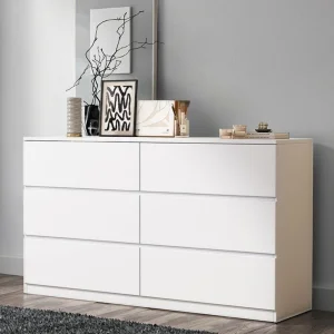 Simple Modern Utility Cabinet Dresser for Household StorageWide Chest of Drawers Nightstand with Wood Top Storage Tower Storage