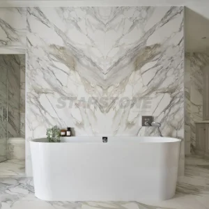 Starstone Interior Design Natural Calacatta Marble Bathroom Shower Wall for Apartment Project