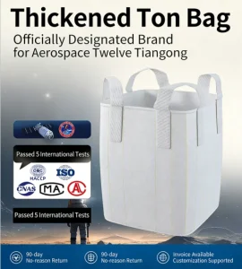 China Chrome One Ton 2 Tonne Construction Polypropylene Bags Firewood Premium Heavy Duty Packing Sling Super Sacks PP FIBC Cement Ton Bulk Big Jumbo Bag