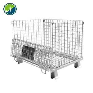 Foldable Metal Turnover Box and Stackable Wire Mesh Pallet Box Wire Mesh