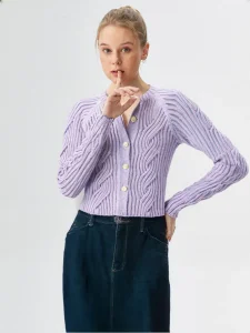 S26107 Women's Crewneck Raglan Sleeve Cardigan Fw26