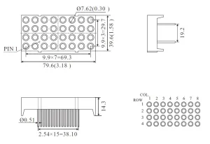 Custom 3 Inch 4X8 Dual Color DOT Matrix LED Display with RoHS From Expert Manufacturer