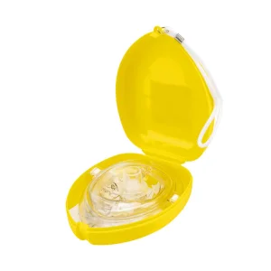 CPR Rescue Mask One Way Valve Hard Case Strap with or Without O2 Port for First Aid or Aed Training