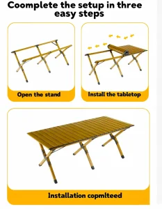 High Quality Modern Iron Portable Foldable Table for Outdoor Furniture Garden Backyard Beach