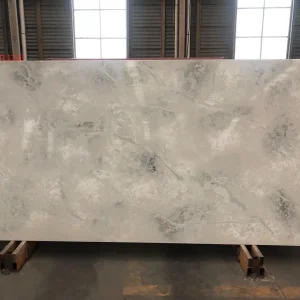 Artificial Calacatta Brown Jumbo Quartz Customized Size Black White for Countertop and Big Slabs