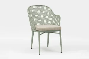 Momo Outdoor Aluminum Perforated Chair With Cushion