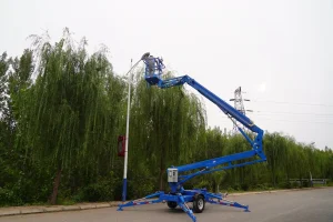 Haokun CE ISO Certificated 16m Truck Mounted Cherry Picker Boom Lift Articulating Mobile Aerial Man Bucket Basket Lift