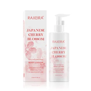 OEM/ODM Japanese Cherry Blossom Customized Body Lotion Moisturizer Skin Whitening Coconut Shea Butter Body Lotion for Dry Skin