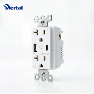 Receptáculos de cargador USB de pared montados, enchufe eléctrico para proyecto de construcción