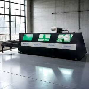 Unitec High Power Duel Table Full Enclosed Metal Stainless Steel Carbon Steel Aluminum Copper CNC Fiber Laser Cutter Cutting Engraving Machine