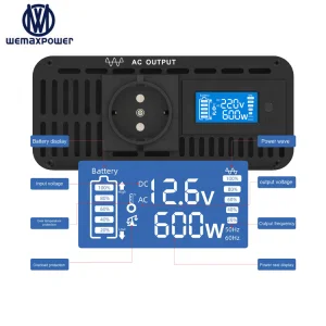 Multi-protection LCD Display Pure Sine Wave Converter Power Inverter