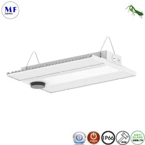 400W 170lm/W IP66 Waterproof Microwave Daylight Sensor Fixture Pendant Linear Industrial Highbay Lamp LED Linear High Bay Light for Work Shop Warehouse