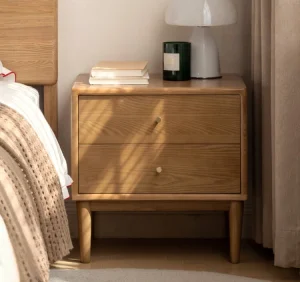 Nature Solid Oak Wood Night Stand Modern Luxury Design 2 Drawers