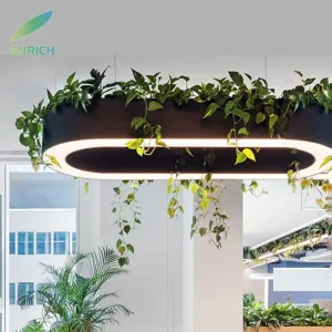 Oval Shape Biophilic LED Plant Pendant Chandelier Light for Residential Commercial Architectural Lighting