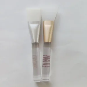 Clear Silicone Flat Mask Brush with Vertical Plastic Handle Beauty Tool for Face Makeup
