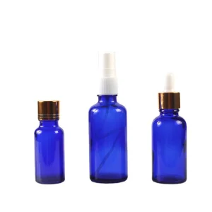 5ml-100ml Blue Glass Essential Flower Oil Bottle with High Quality Dropper