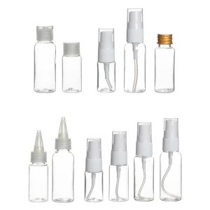 8PCS Transparent Cosmetic Container Skin Care Empty Plastic Travel Size Bottle Set with Spray Bottles