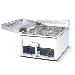 Commercial Electric Fryer Twin-Tank Compact Counter Top Fryer with Digital Thermostat Stainless Steel Construction for Restaurant Catering Kitchen