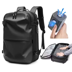 Mochila de Viagem com Compressão a Vácuo 60L Solução Expansível de Uma Só Bolsa para Nômades Digitais 900d Oxford e Aprovada pela TSA