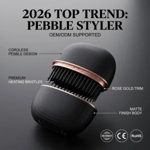 Portable Mini Cordless Hair Straightener Brush Type-C Rechargeable 390℉ Max Temperature Anti-Frizz Hair Styling Tool For Travel