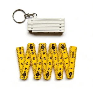 66*66*24 Measuring Tool 0.5m Metric Carbon Steel Blade Portable Folding Pocket Tape Keychain Double-Sided Graduated Anti-Cramp