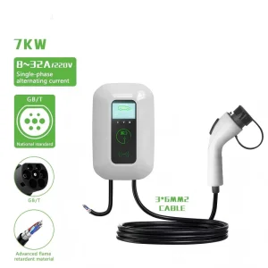 7kw Gbt AC EV Charger Wallbox Home Commercial EV Charging Station with RFID &amp; LCD Display
